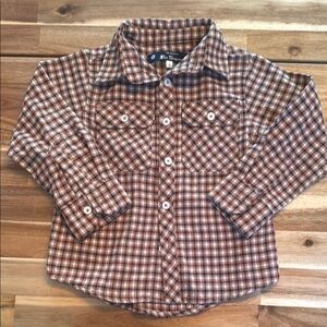 Kids Brown Plaid Shirt